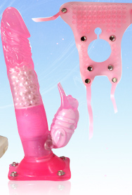 Harnais avec Vibromasseur Rabbit Rose