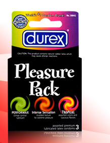 Durex Pleasure Pack - 3 pr�servatifs explosifs
