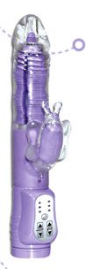 Butterfly Vibro massant 25 cm mauve